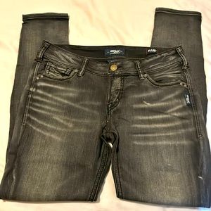 Black Silver Suki Mid Skinny Jeans